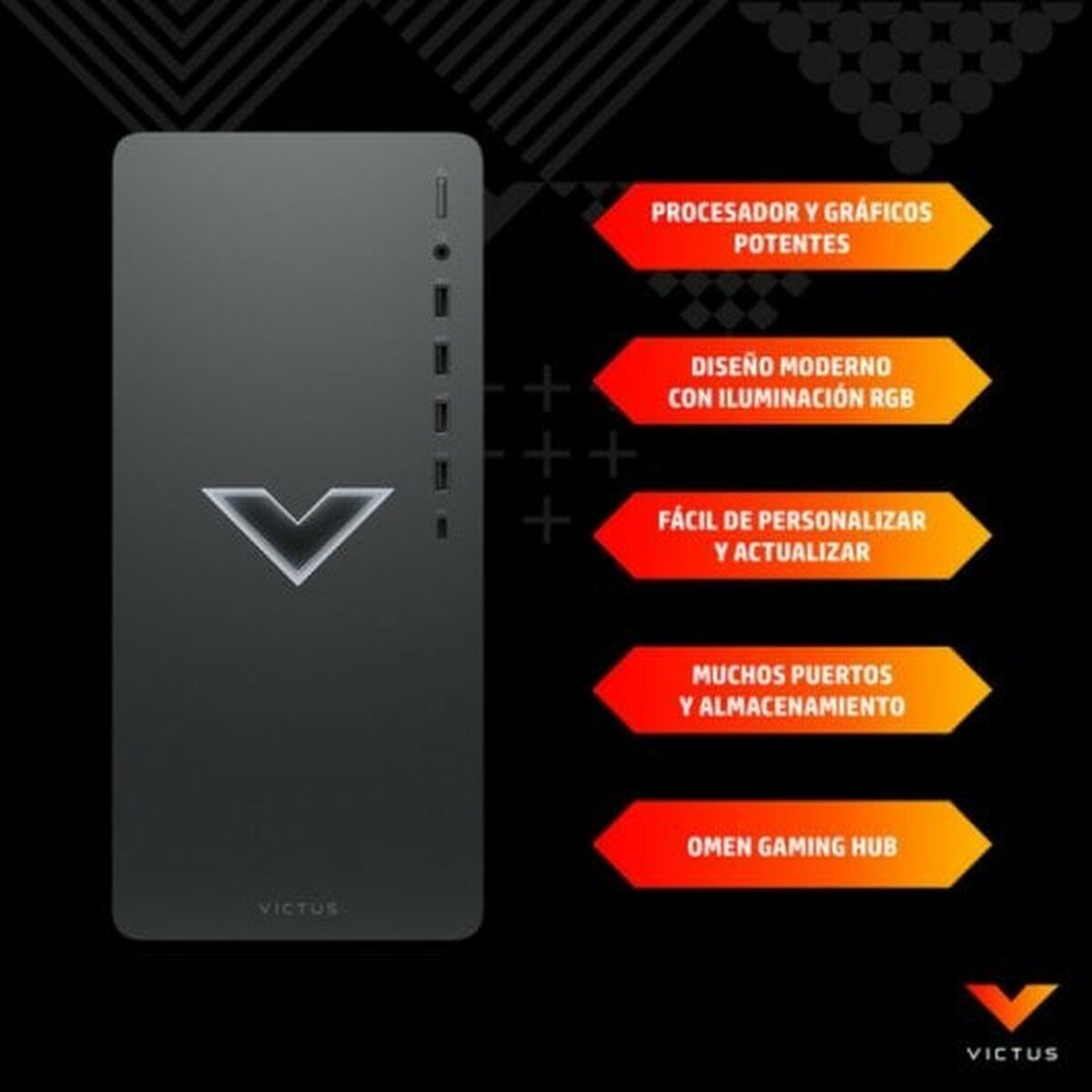 Bordsdator HP 32 GB RAM 1 TB 1 TB SSD Nvidia Geforce RTX 4060 AMD Ryzen 7 5700G - 4