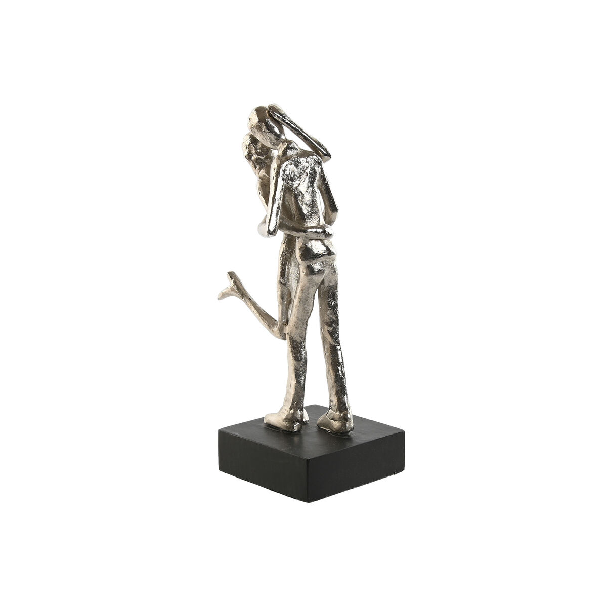 Prydnadsfigur Home ESPRIT Svart Silvrig Par 14 x 10 x 29 cm - 3