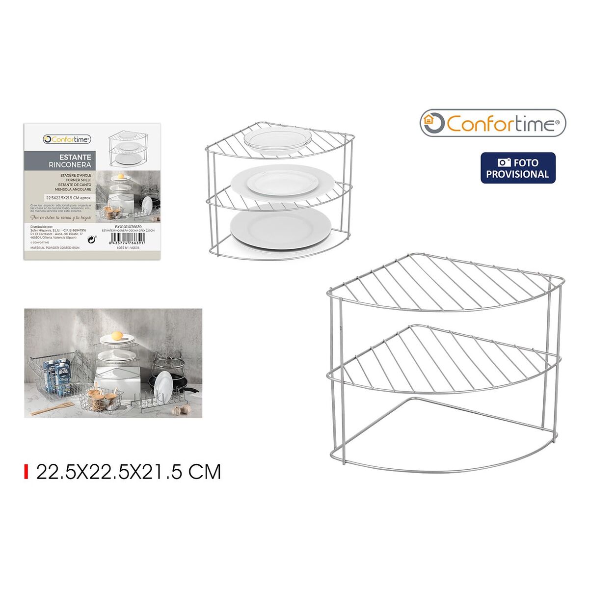 Vinkelhylla Confortime 22,5 x 22,5 x 21,5 cm (10 antal) - 2