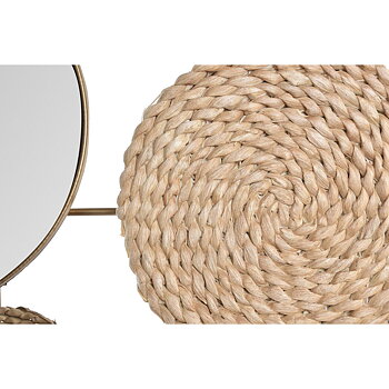 Väggdekoration DKD Home Decor Speglar Naturell Metall Brun Koppar Fibrer (72 x 3,5 x 74 cm)