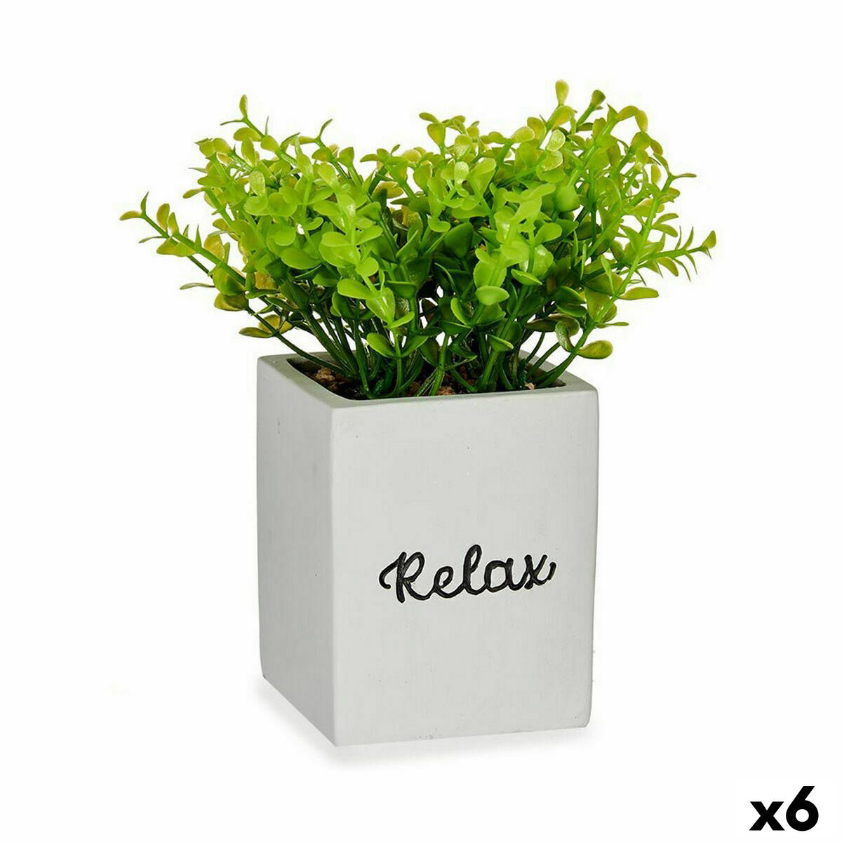 Dekorativ växt Ibergarden Plast Cement Blad Liten 13 x 18 x 13 cm (6 antal)