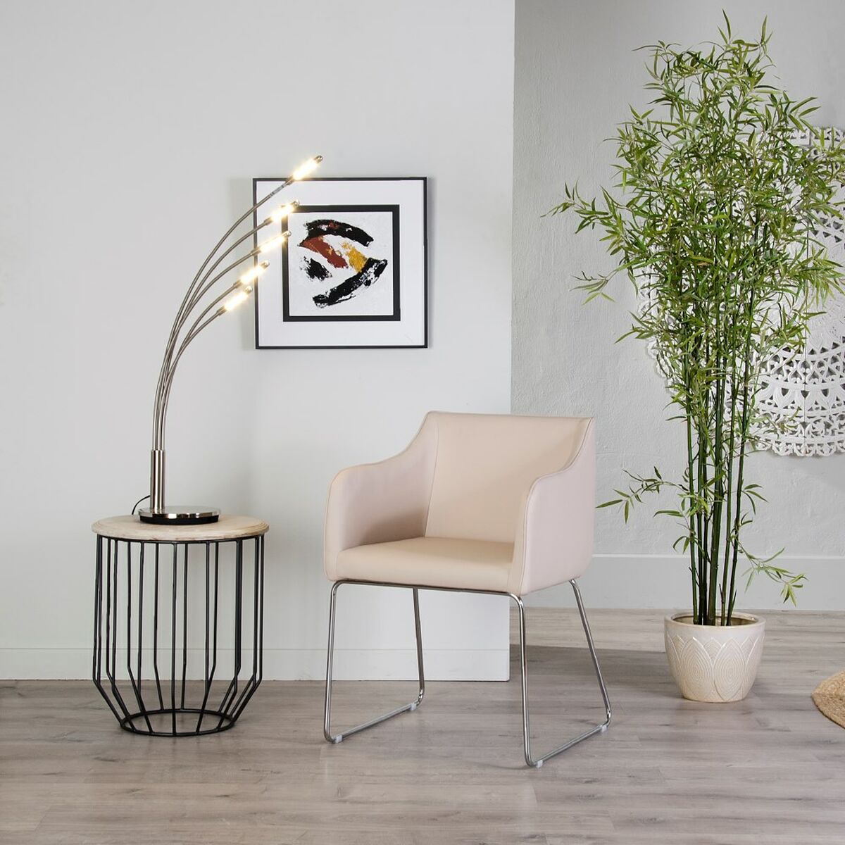Bordslampa Grå Metall Marmor Järn 240V 78 x 21,5 x 98 cm - 6