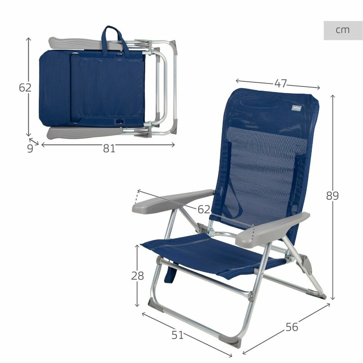 Hopfällbar Stol Aktive 47 x 56 x 89 cm - 4