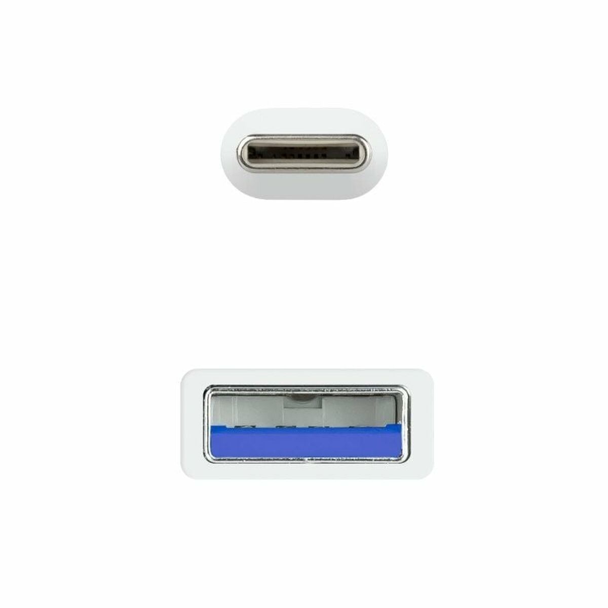 USB-C-kabel till USB NANOCABLE 10.01.4002-W 2 m Vit - 3
