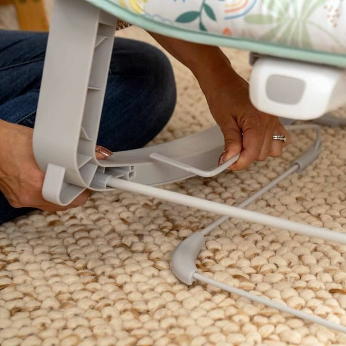 Hängmatta för bebis Ingenuity Grön Grå - 2