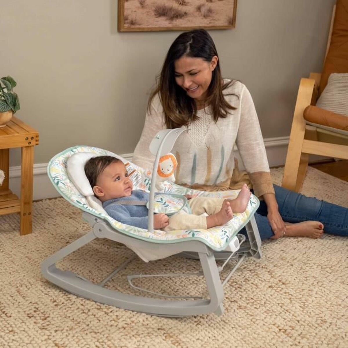 Hängmatta för bebis Ingenuity Grön Grå - 3