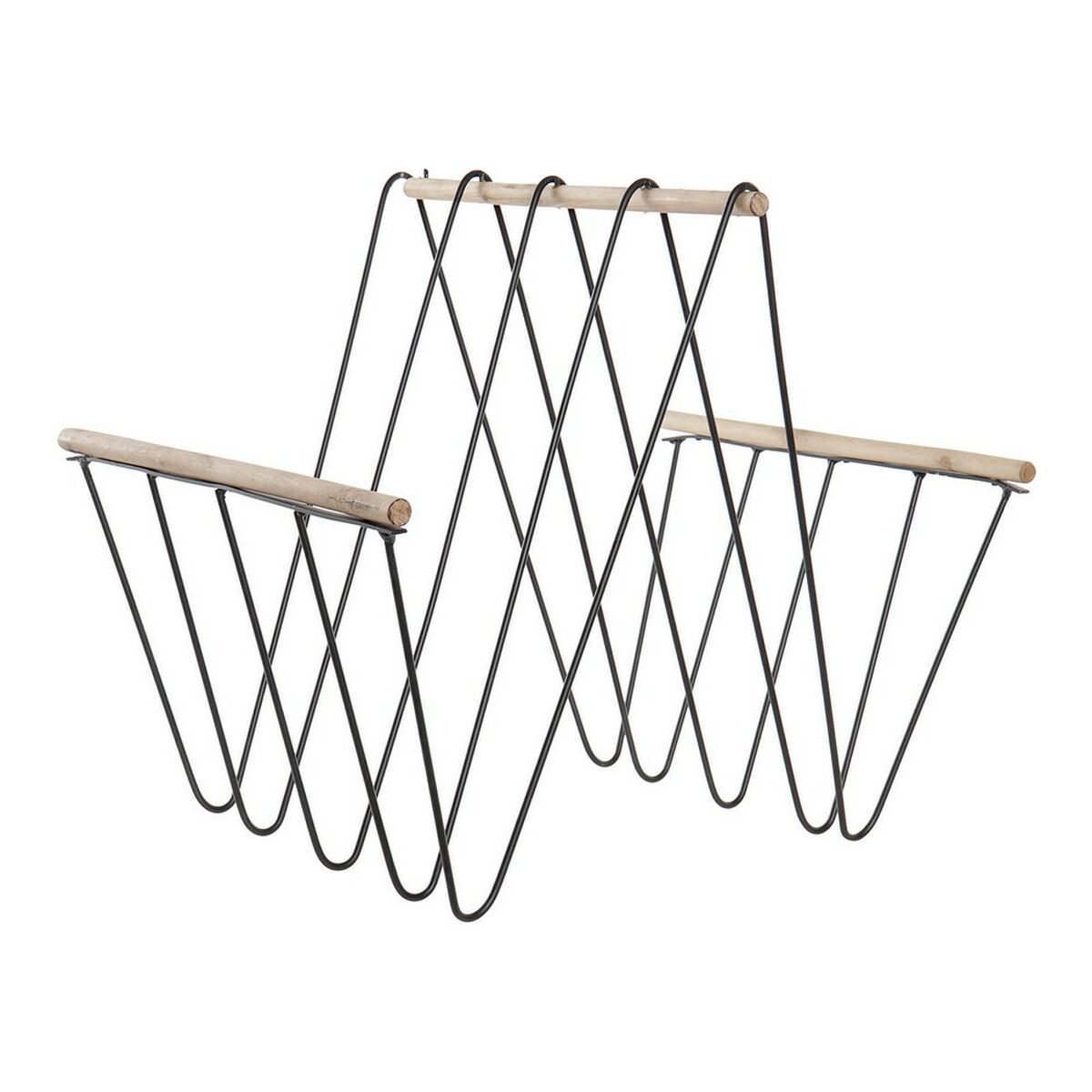 Tidningsställ DKD Home Decor 8424001814008 41 x 31 x 36 cm Svart Järn Trä MDF - 4