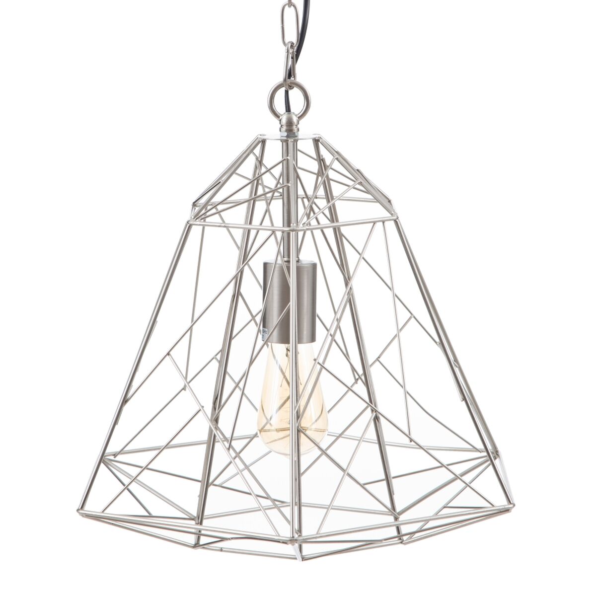Taklampa Metall Silver 34 x 34 x 38 cm