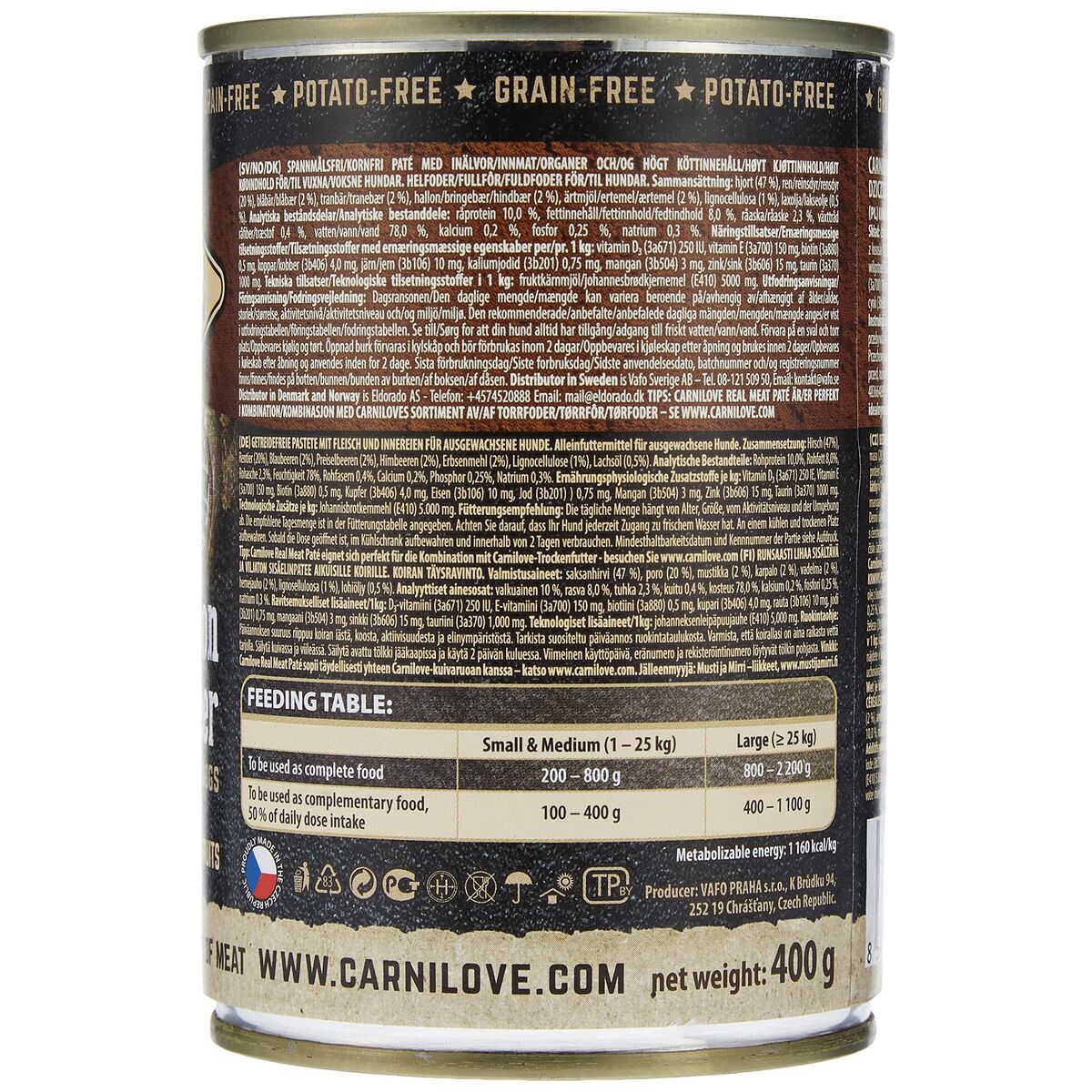 Våt mat Carnilove Wild Wet Venison & Reindeer Rådjur Ren 400 g - 2