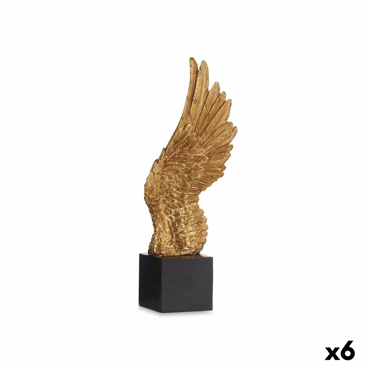Prydnadsfigur Vingar Svart Gyllene 8 x 33,5 x 13,5 cm (6 antal)