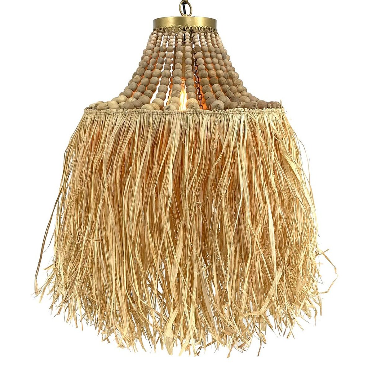 Taklampa Naturell Metall Trä 40 x 40 x 45 cm