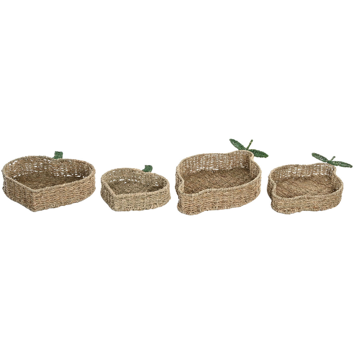 Bordsdekoration Home ESPRIT Grön Naturell Metall Naturliga fibrer 33 X 32 X 8 CM (2 antal)