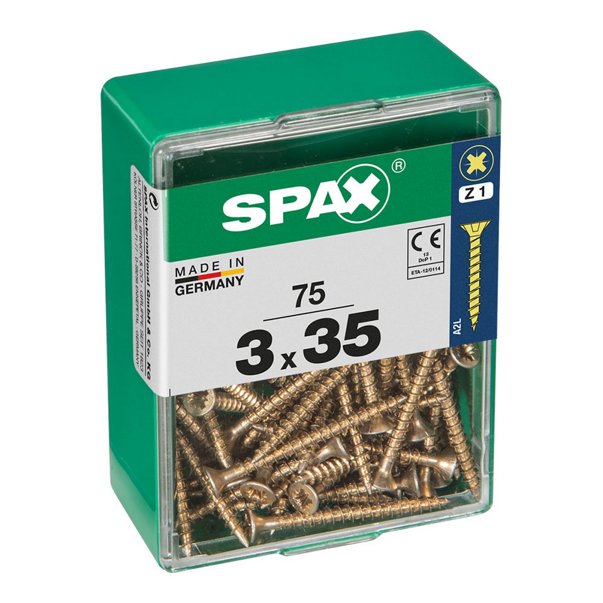 Låda med skruvar SPAX Yellox Trä Platt huvud 75 Delar (3 x 35 mm) - 2