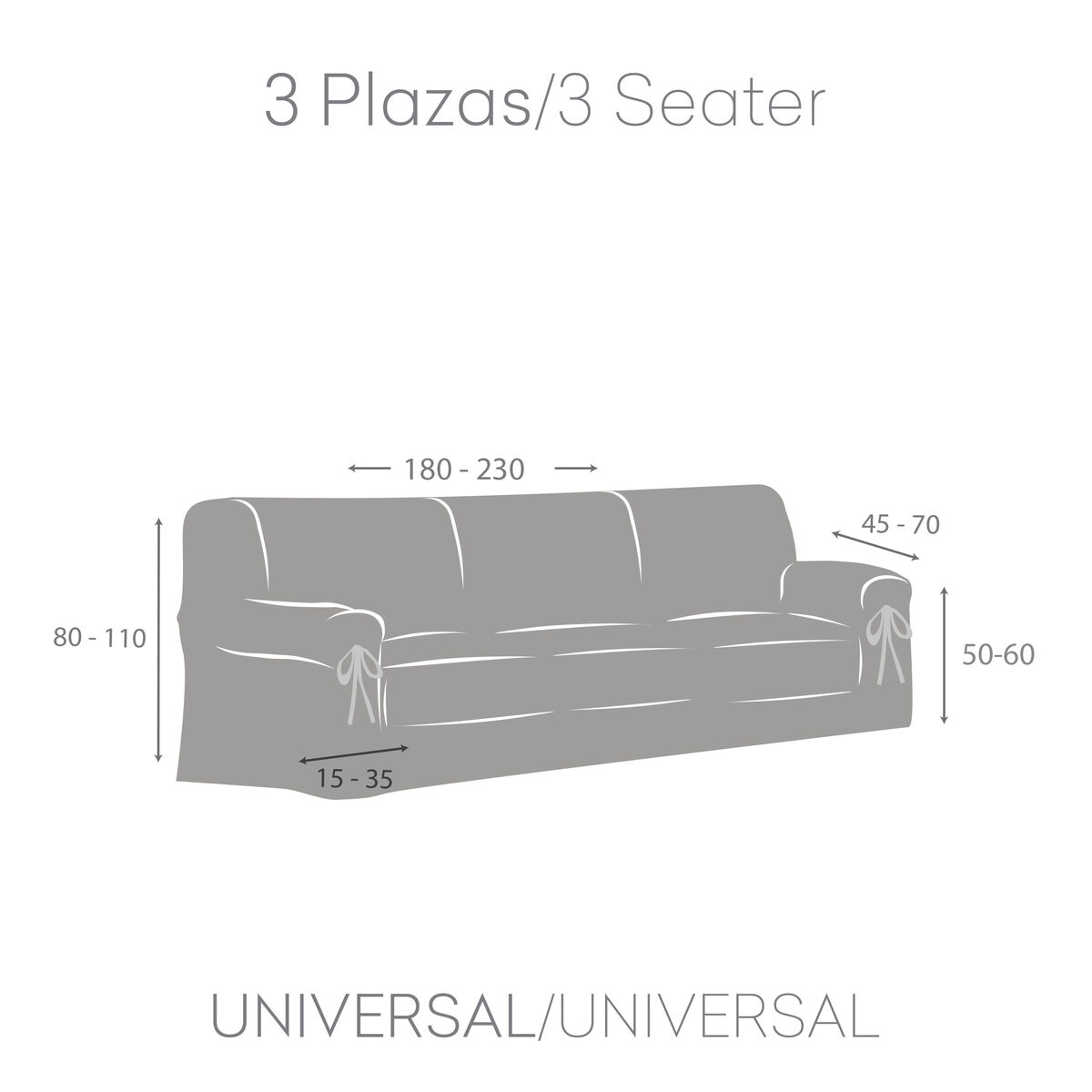 Sofföverdrag Eysa MID Beige 100 x 110 x 230 cm - 10
