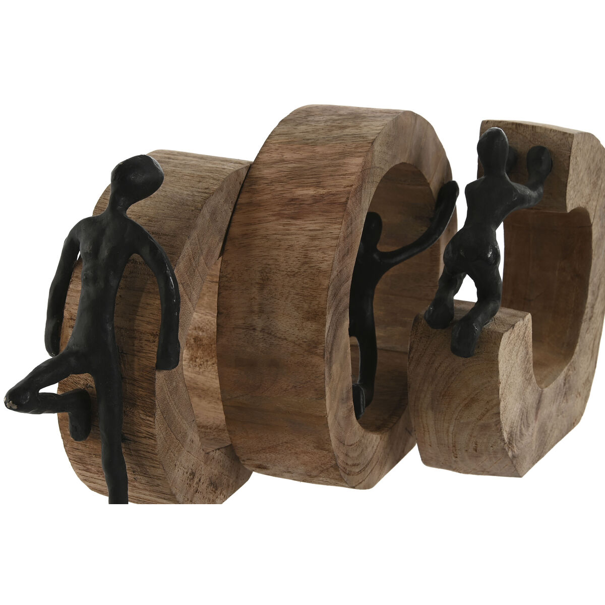 Prydnadsfigur Home ESPRIT Brun Svart 20 x 7 x 19 cm (3 antal) - 2