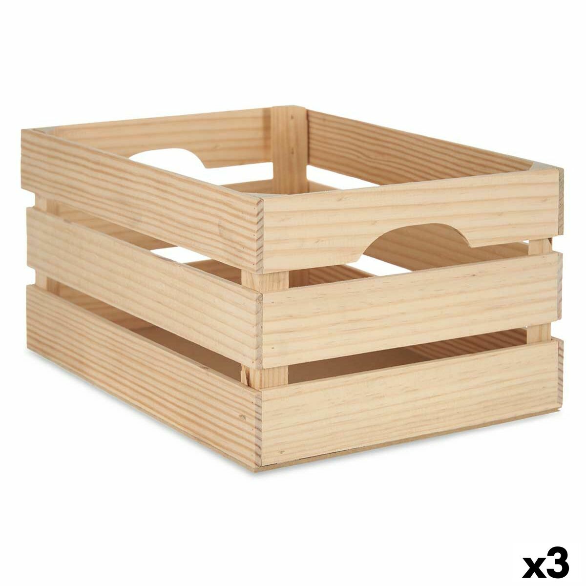 Dekorationslåda Gift Decor Naturell Furu furuträ (3 antal) - 4