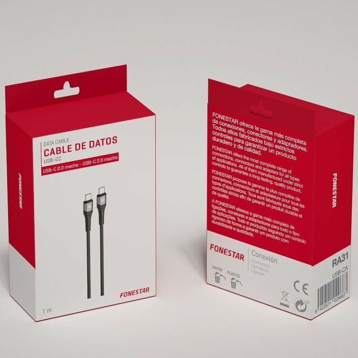 USB-kabel FONESTAR USB-CC 1 m - 2