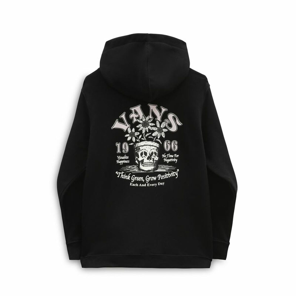 Tröja med huva Unisex Vans Peace Head Vit Svart - 2