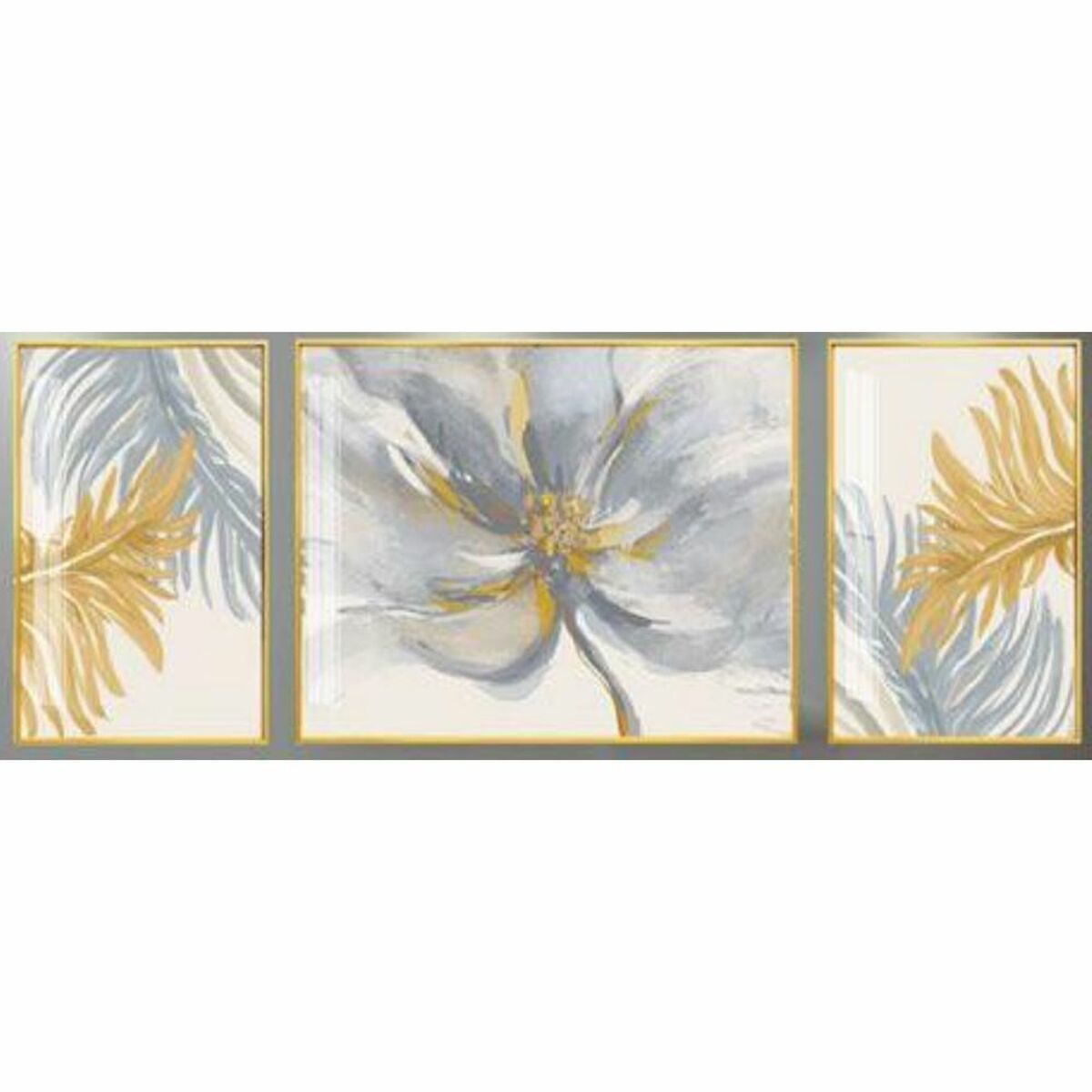 Tavla DKD Home Decor Virágok (240 x 3 x 80 cm) - 2