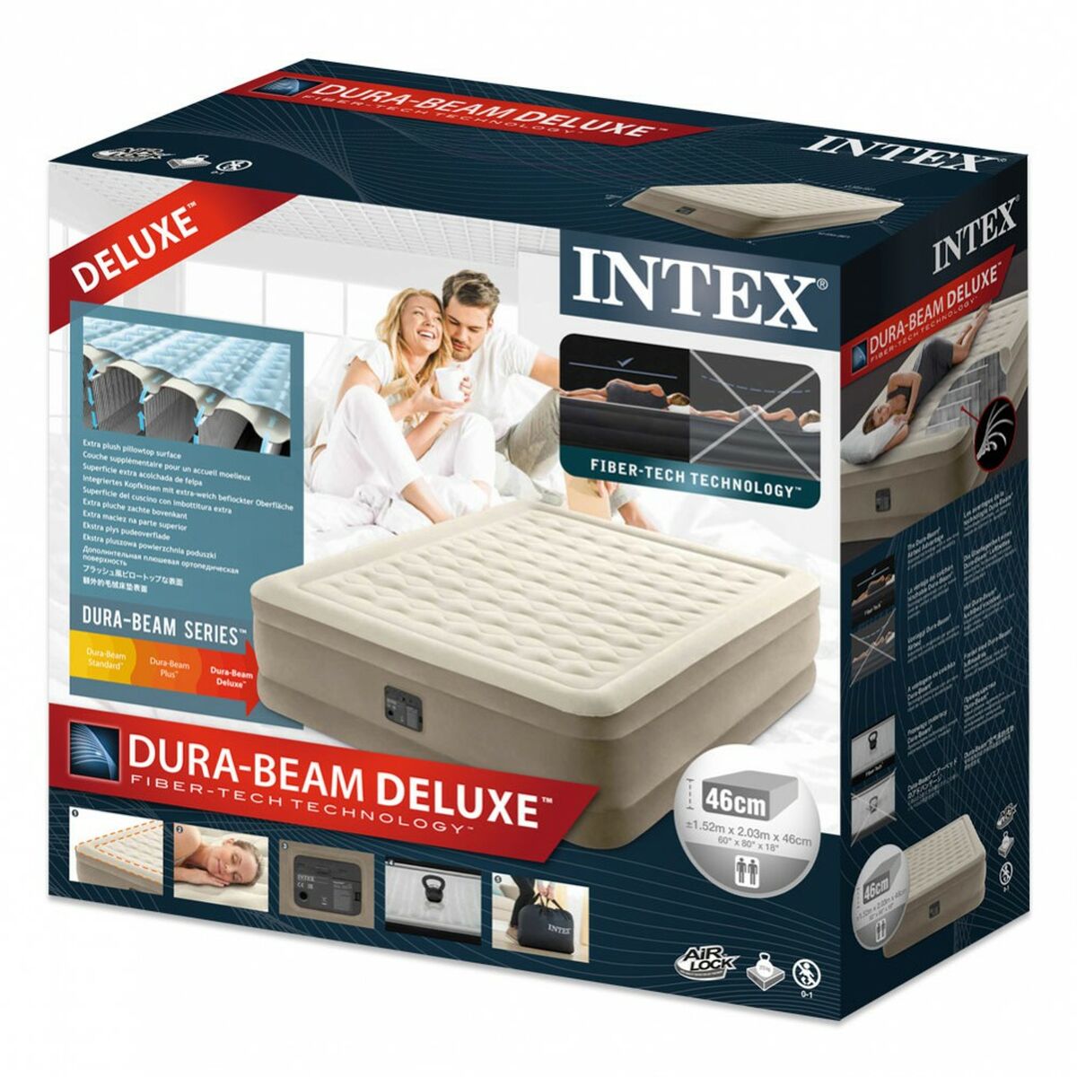 Uppblåsbar madrass Intex 152 x 46 x 203 cm - 3