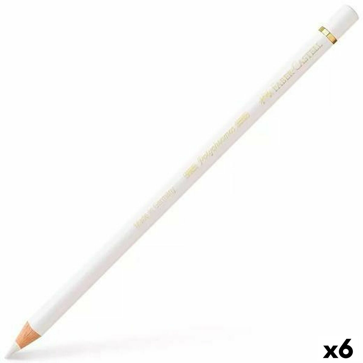 Färgpennor Faber-Castell Polychromos Vit 6 Delar