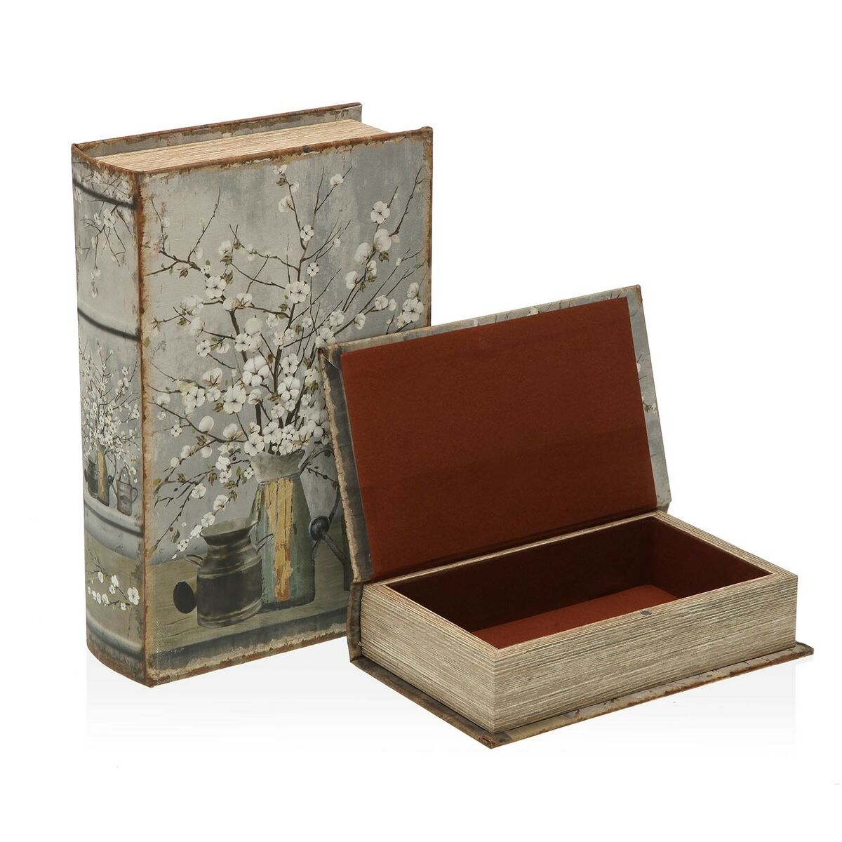 Dekorationslåda Versa Boken Virágok Kanvas Trä MDF 7 x 27 x 18 cm - 2