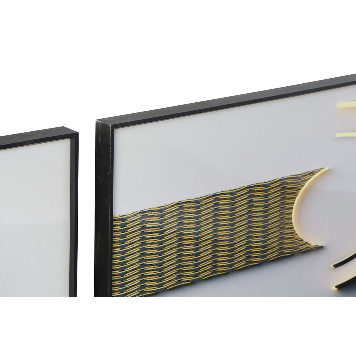 3-ramsset DKD Home Decor Aluminium Trä MDF 240 x 3 x 80 cm (3 Delar) - 4