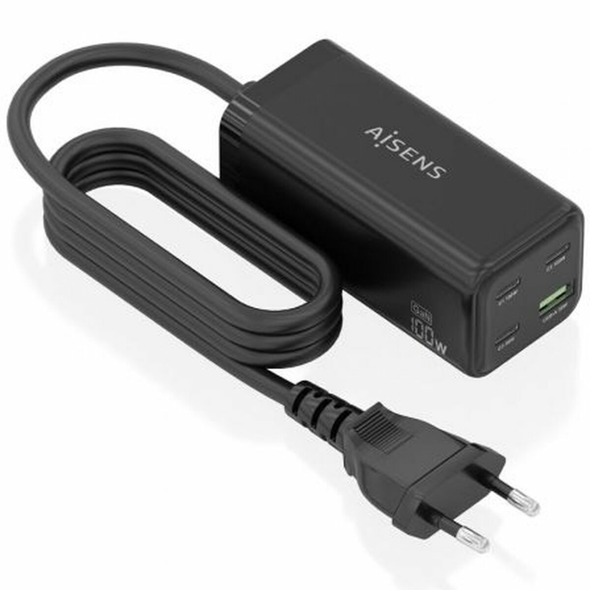 Trådlös laddare Aisens ASCH-100W4P054-BK Svart 100 W