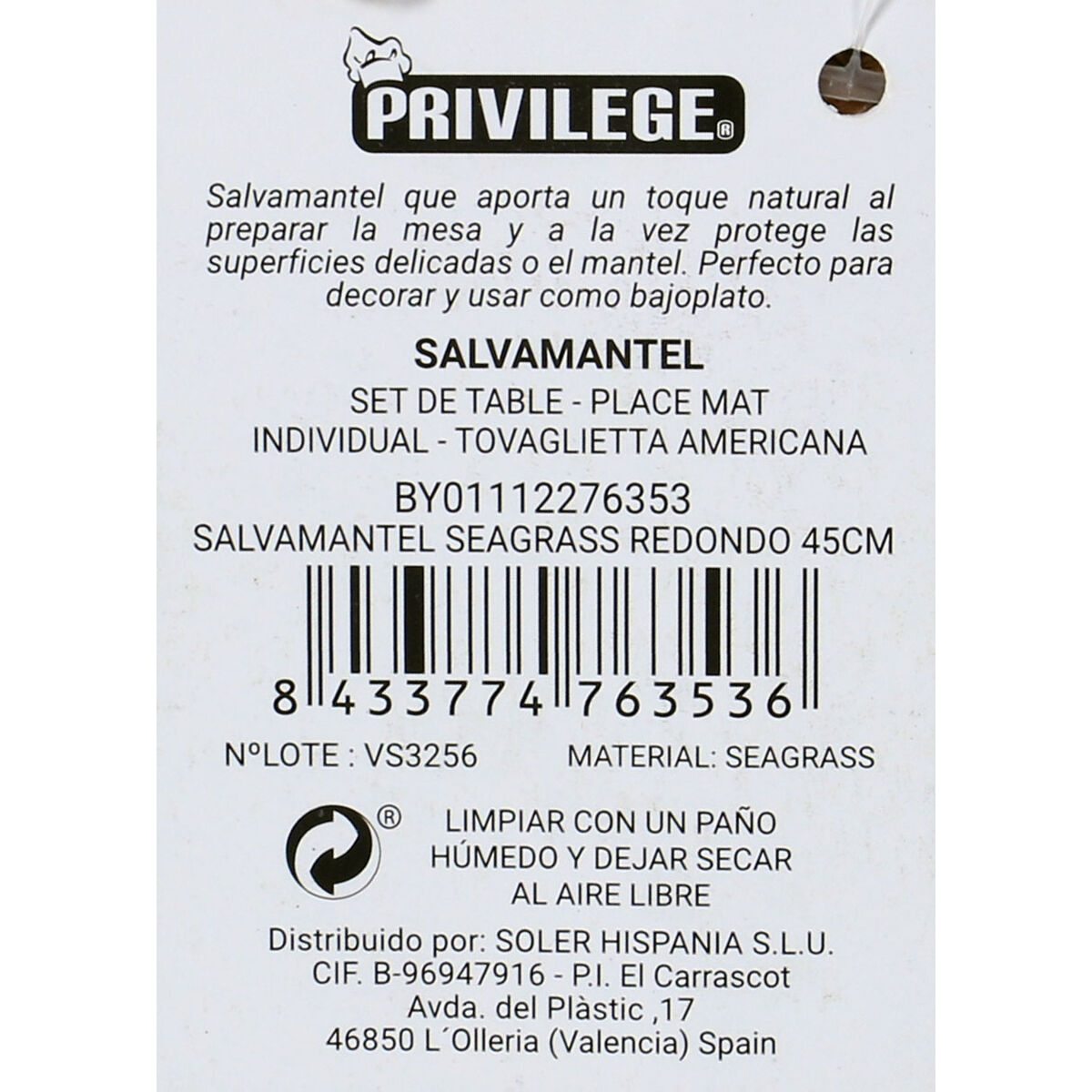 Bordsunderlägg Privilege Havsalger Brun Ø 45 cm (36 antal) - 5