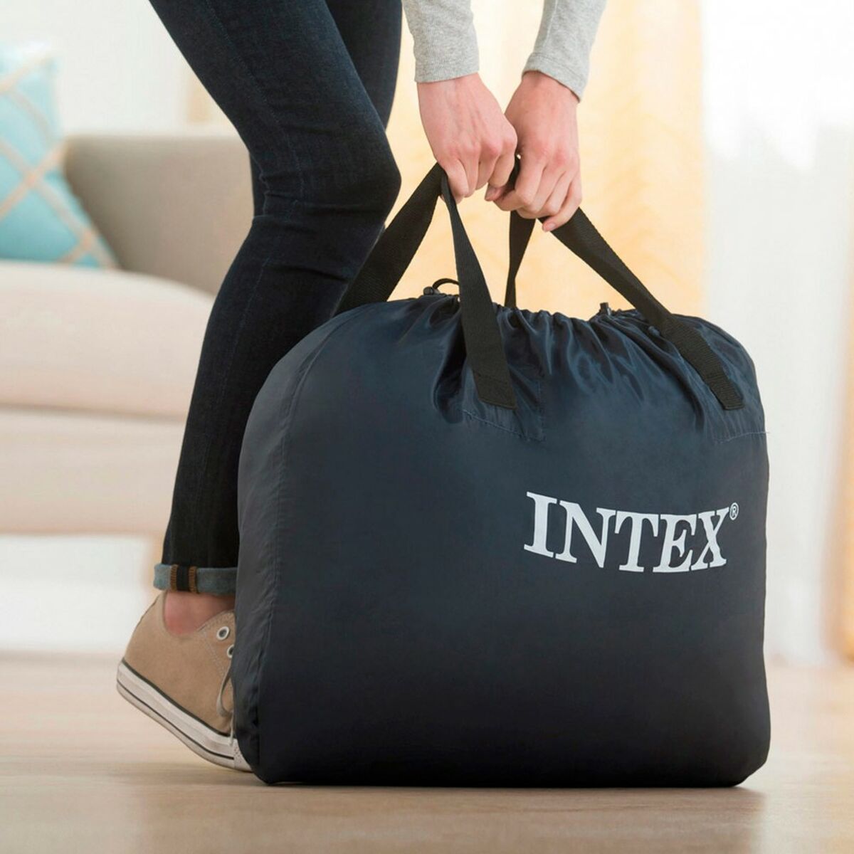 Uppblåsbar madrass Intex Beam Deluxe Ultra Plush 152 x 46 x 236 cm - 3