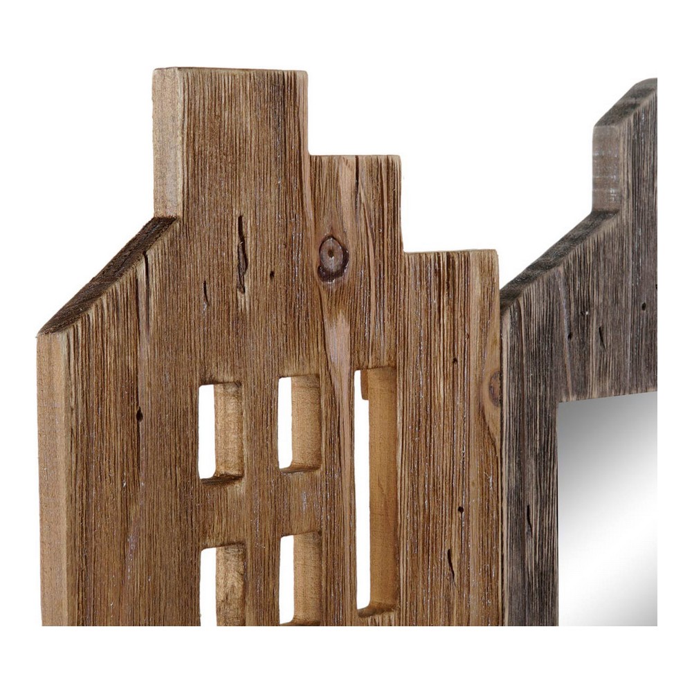 Tidningsställ DKD Home Decor Vit Brun Metall Paulowniaträ (57 x 10 x 40 cm) - 3