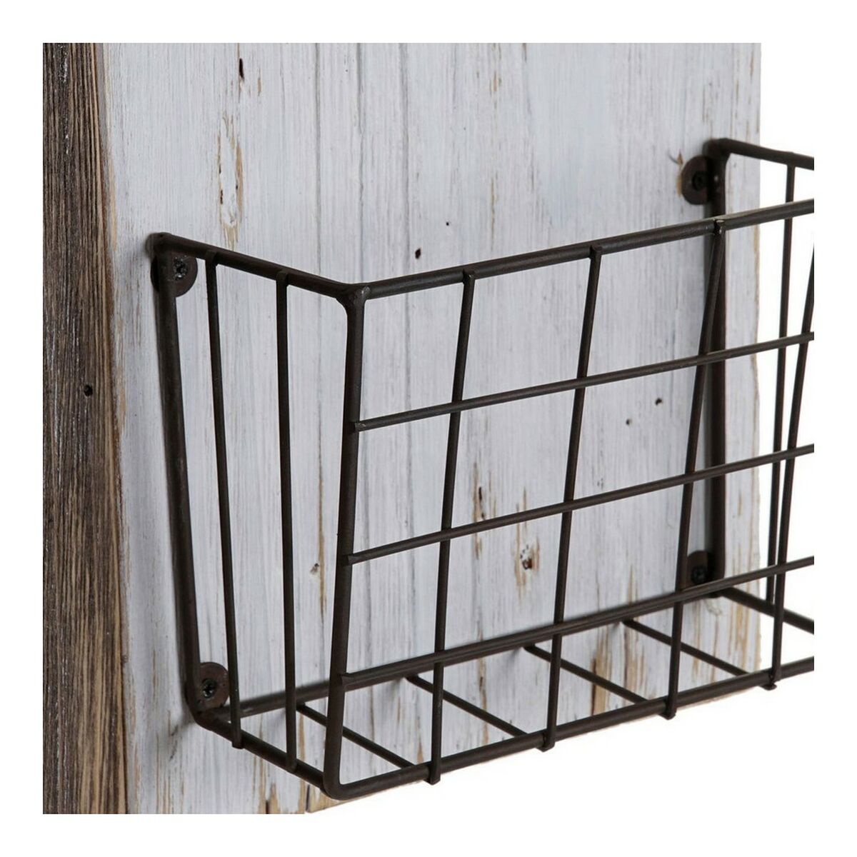 Tidningsställ DKD Home Decor Vit Brun Metall Paulowniaträ (57 x 10 x 40 cm) - 8