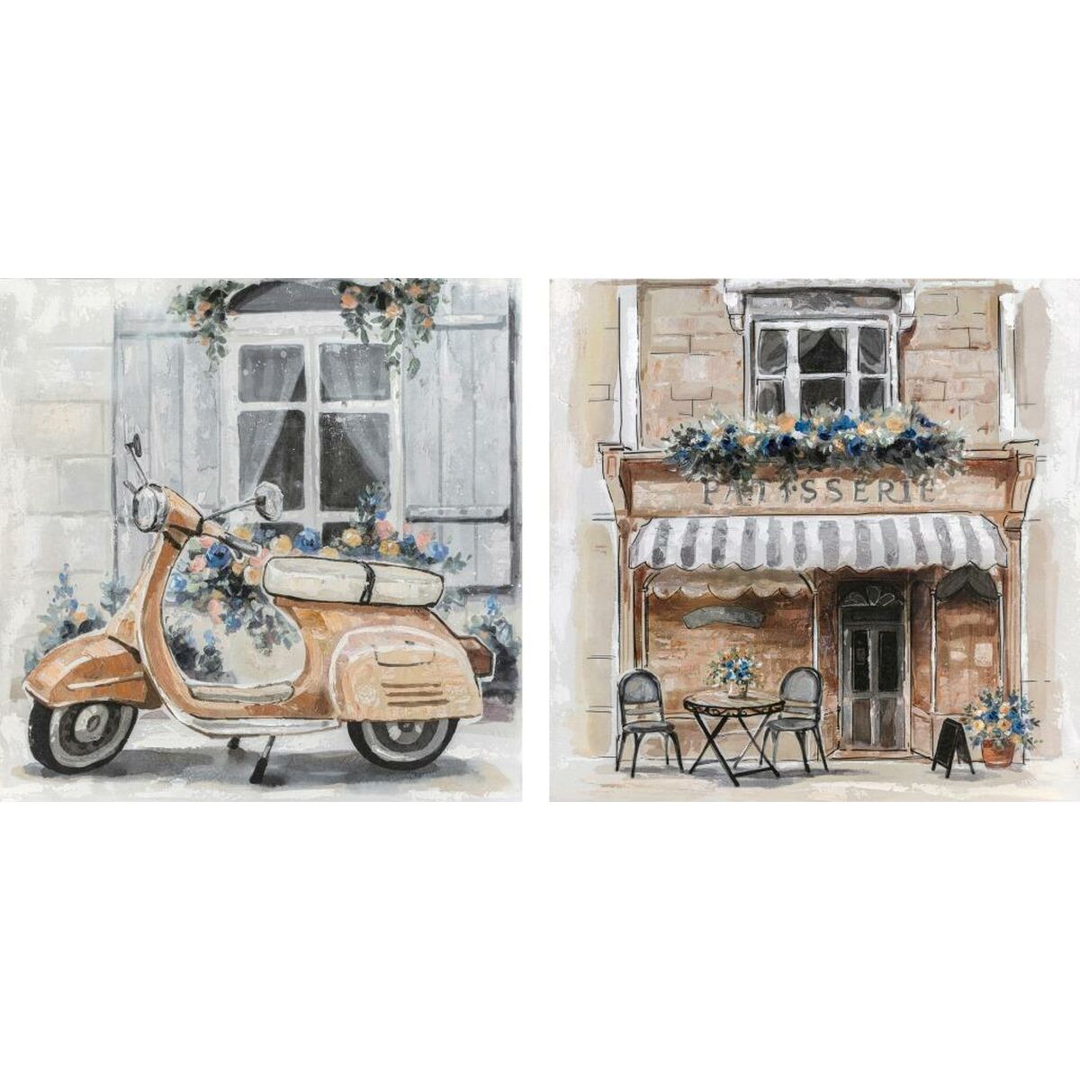 Kanvas DKD Home Decor Gata Traditionell 90 x 3,7 x 90 cm 90 x 3,5 x 90 cm (2 antal) - 4