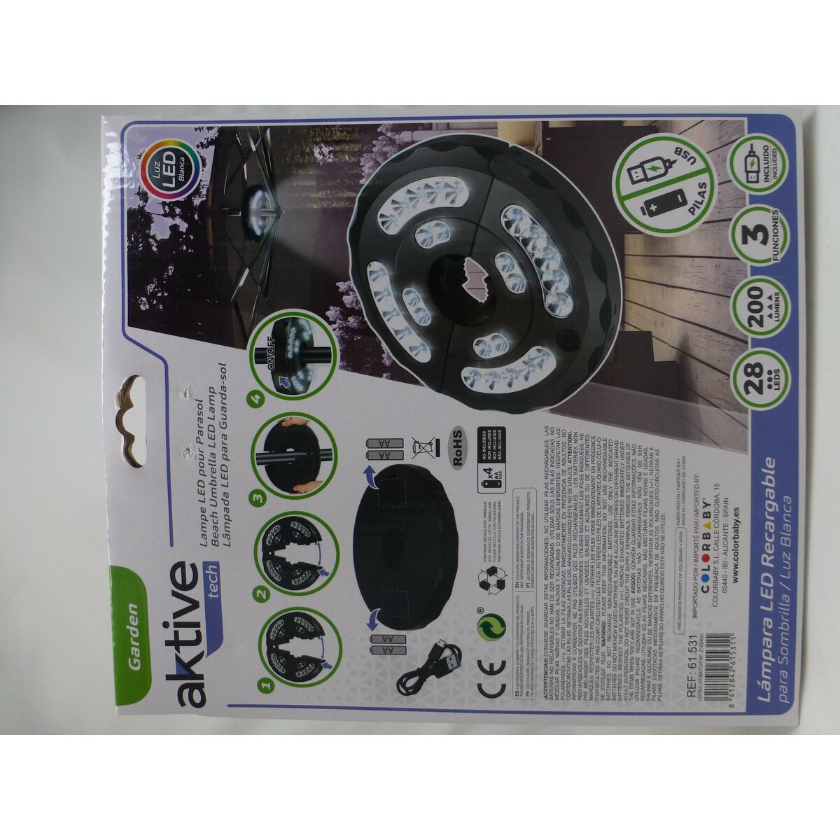 LED-belysning för parasoll Aktive 6 antal - 5