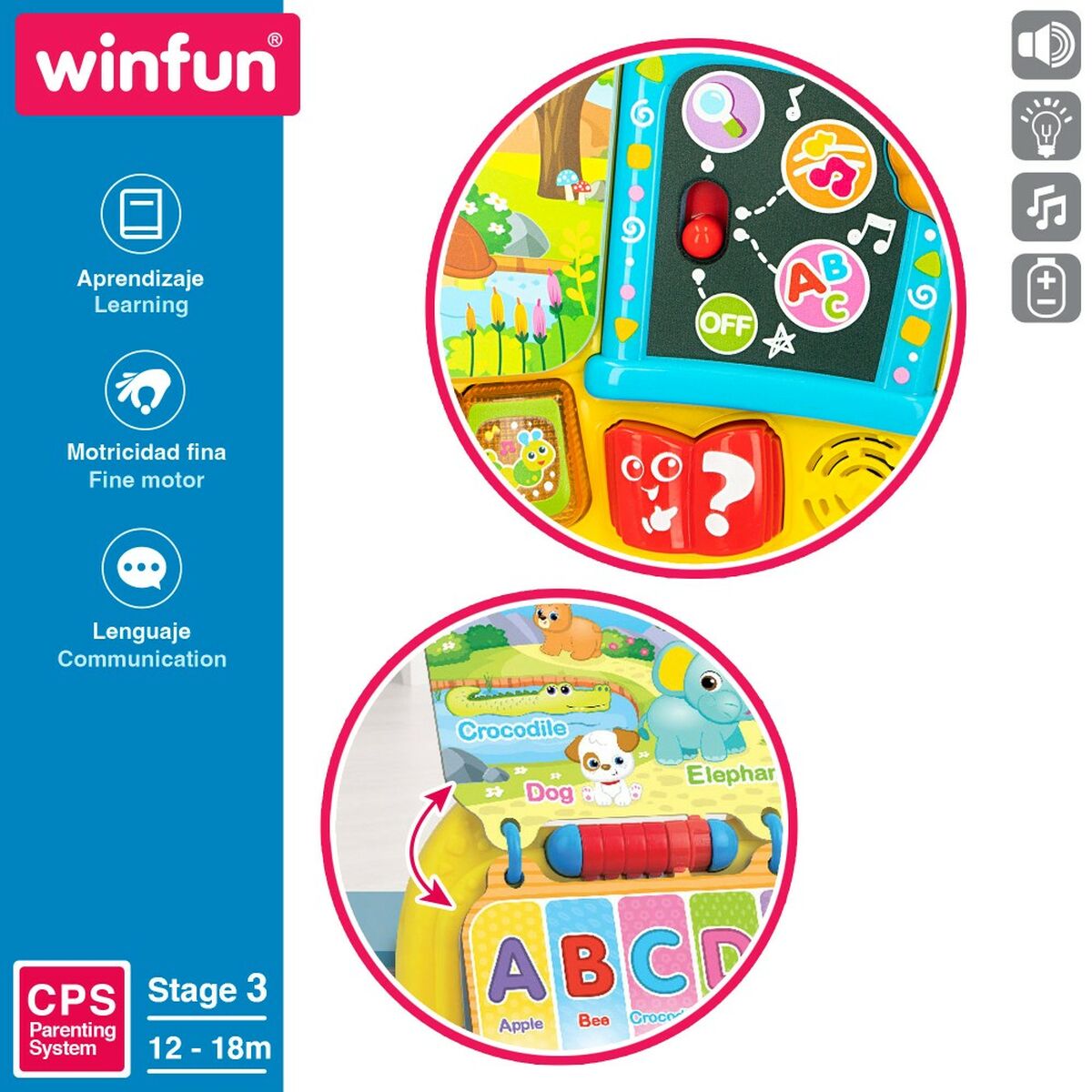 Interaktiv barnbok Winfun 26,5 x 4,5 x 23,5 cm ES (4 antal) - 5