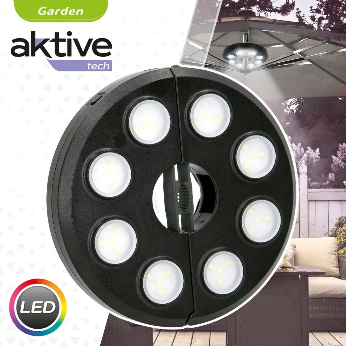 LED-belysning för parasoll Aktive 6 antal - 3