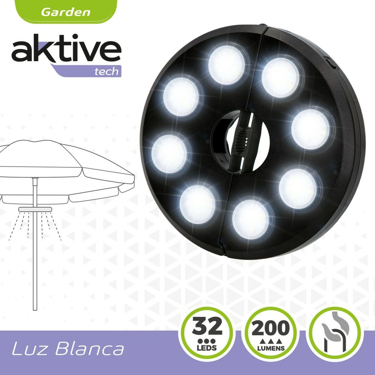LED-belysning för parasoll Aktive 6 antal - 4