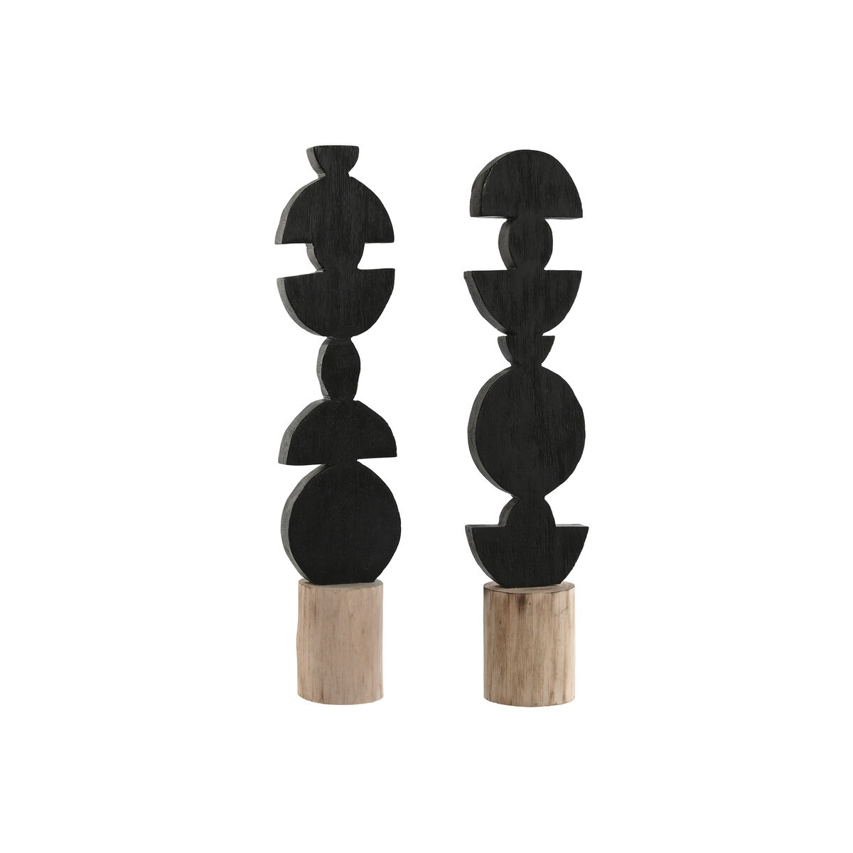 Prydnadsfigur Home ESPRIT Brun Svart Abstrakt Modern 15 x 9 x 64 cm (2 antal)
