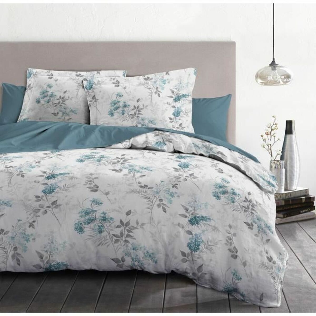 Täckslagsset HOME LINGE PASSION POMPADOUR Blå/Vit - 2