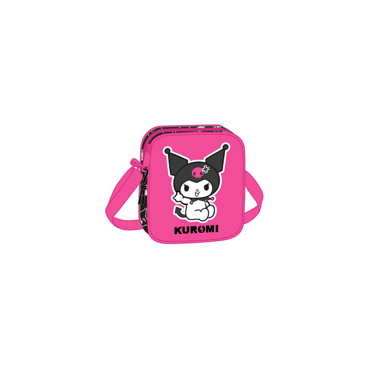 Axelväska Kuromi Svart Fuchsia 16 x 18 x 4 cm