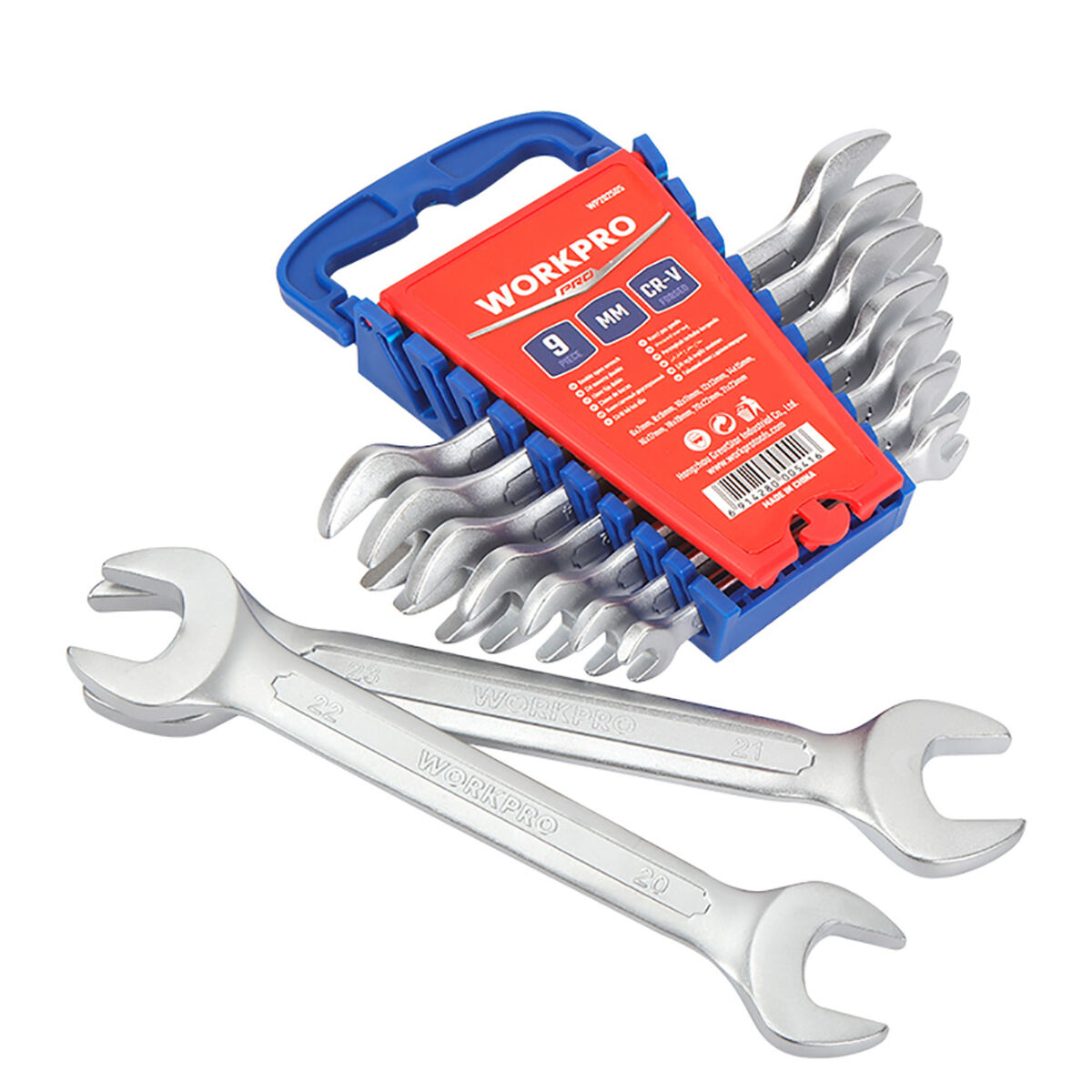 Set med nycklar med dubbla öppningar Workpro 9 Delar - 3