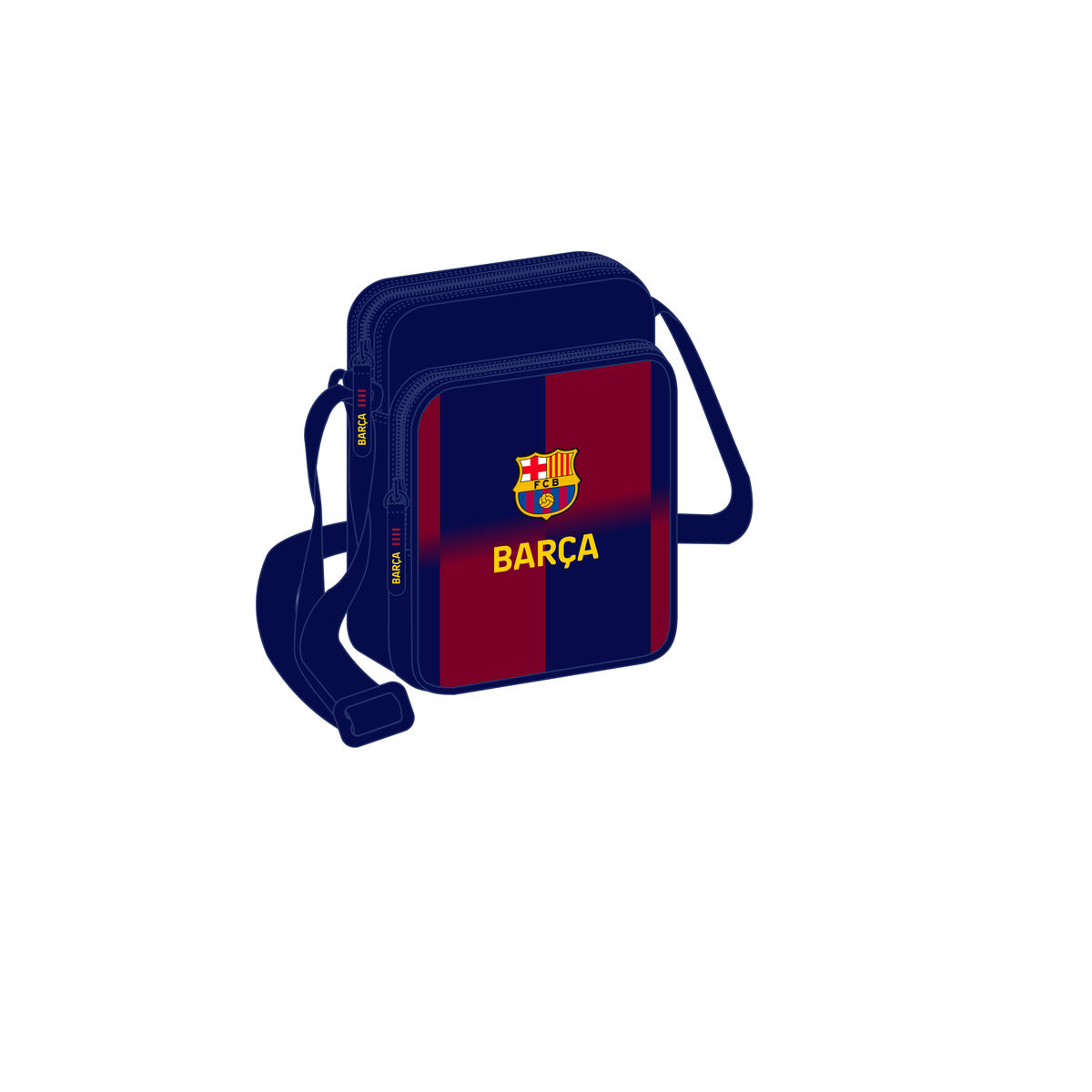 Axelväska F.C. Barcelona Blå Rödbrun 16 x 22 x 6 cm
