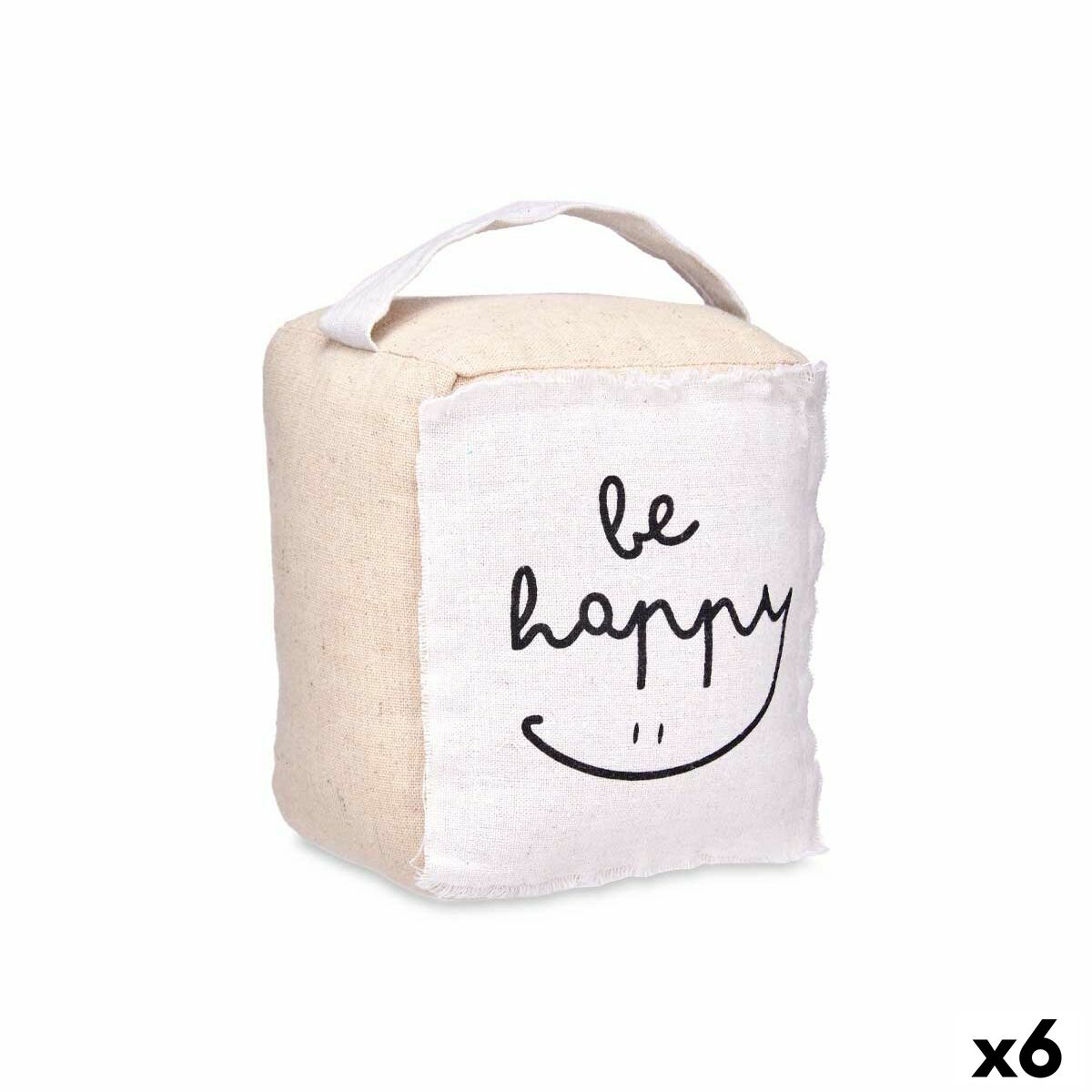 Dörrstopp Gift Decor Be Happy Tyg 16 x 19 x 14,5 cm Kub (6 antal) - 3