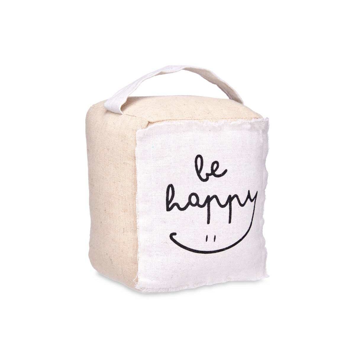 Dörrstopp Gift Decor Be Happy Tyg 16 x 19 x 14,5 cm Kub (6 antal) - 6