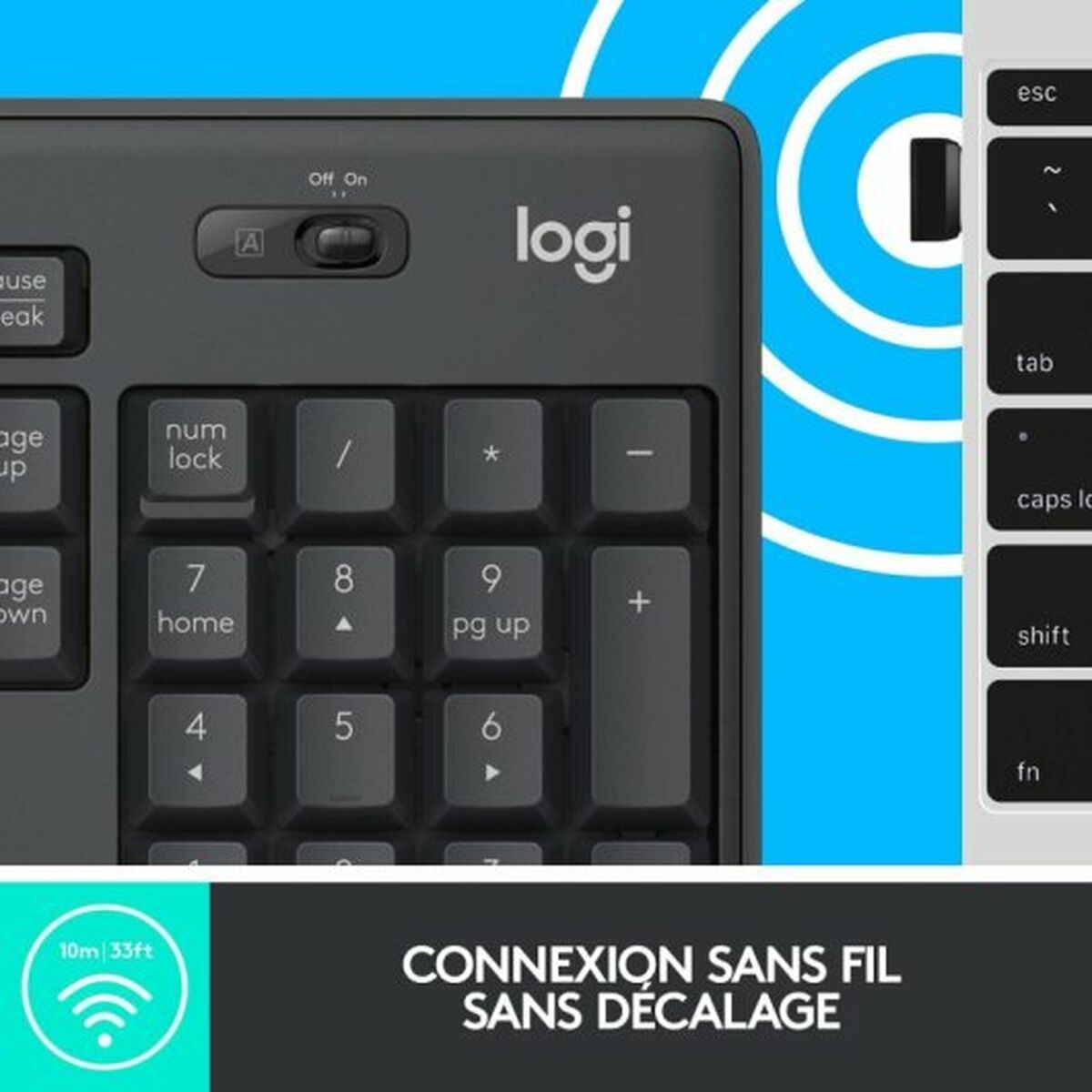Trådlöst Tangentbord och Mus Logitech MK295 Svart QWERTY Franska AZERTY - 5