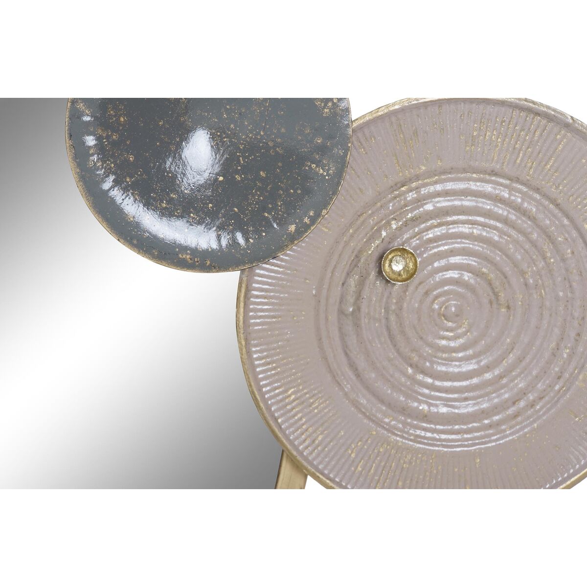 Väggdekoration DKD Home Decor Speglar Grå Gyllene Metall Terrakota n Modern Cirklar (96,5 x 7 x 59 cm) - 2