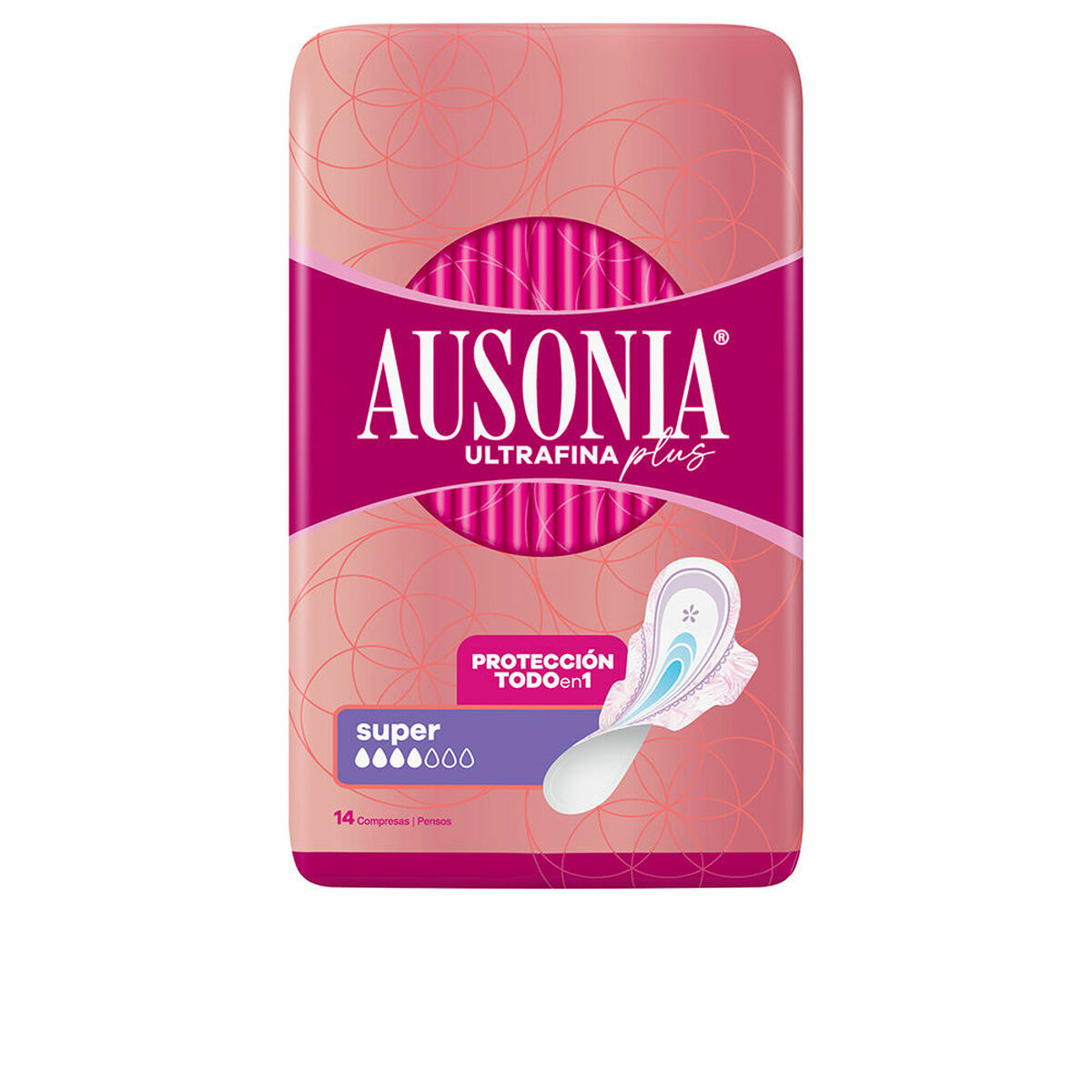 Super-dambinda med vingar Ausonia Plus Ultratunn 14 antal - 2