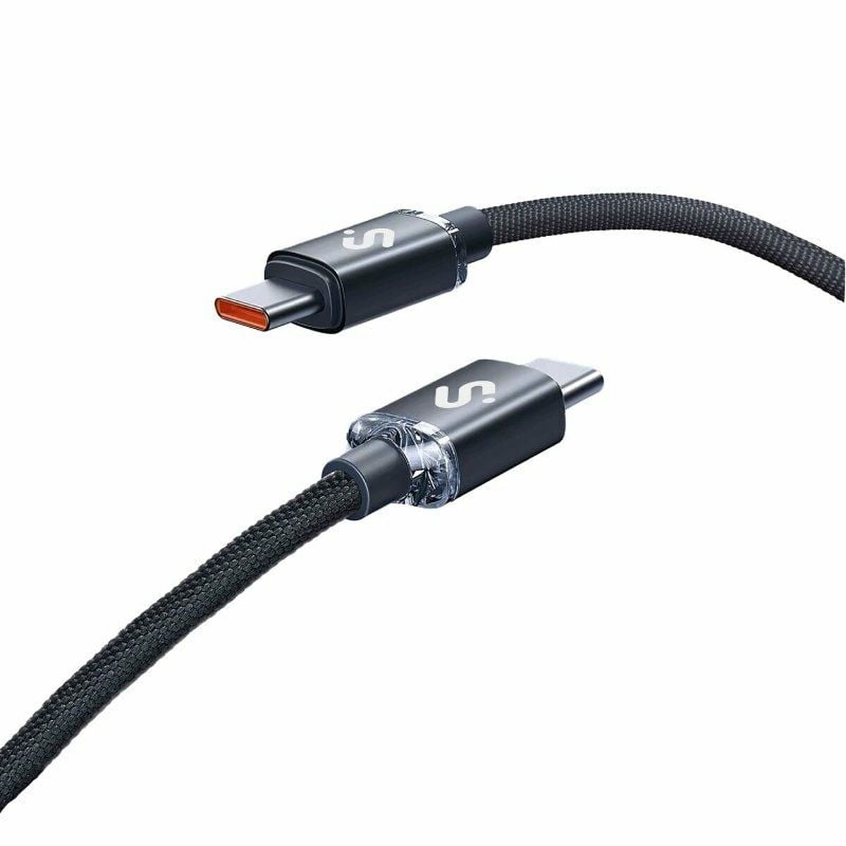 USB-C till USB-C Kabel Subblim SUBCAB-C06002 2 m Svart