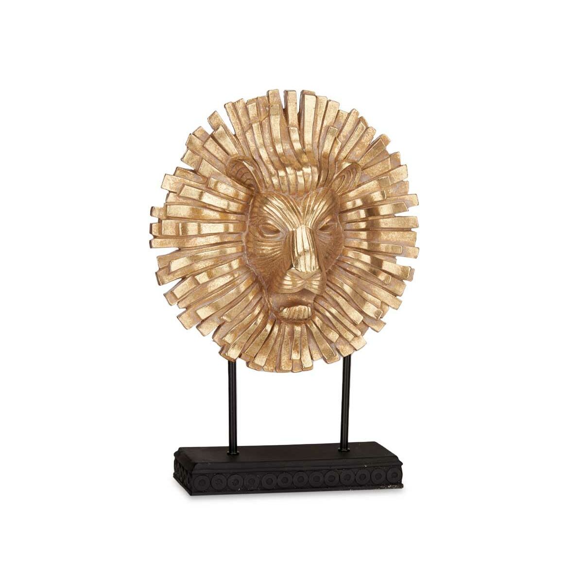 Prydnadsfigur Lejonet Svart Gyllene 28 x 38,5 x 11,5 cm (4 antal) - 3