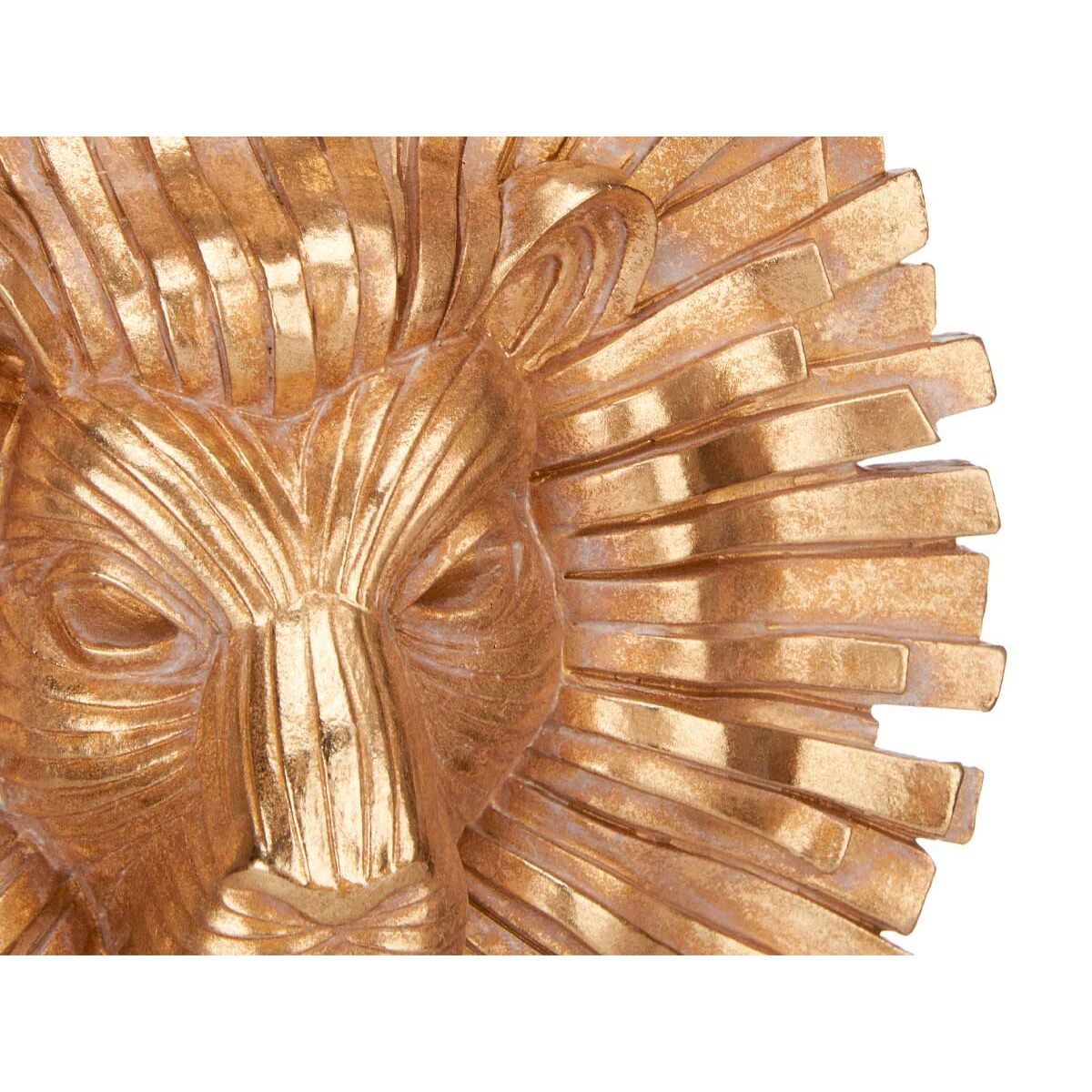 Prydnadsfigur Lejonet Svart Gyllene 28 x 38,5 x 11,5 cm (4 antal) - 2